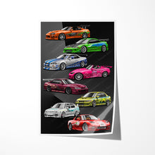 Load image into Gallery viewer, #020 Fast And Furious Supra MK4 RX7 FD Eclipse GTR R34 Charger 240sx EVO Jetta
