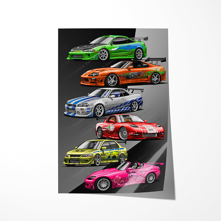 020 Fast and Furious Supra MK4 RX7 FD Eclipse S2000 GTR R34