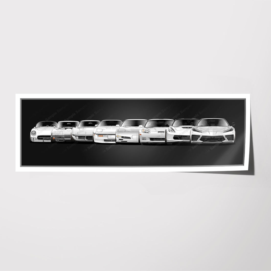 Chevy Corvette Generations C1 C2 C3 C4 C5 C6 C7 C8 #809