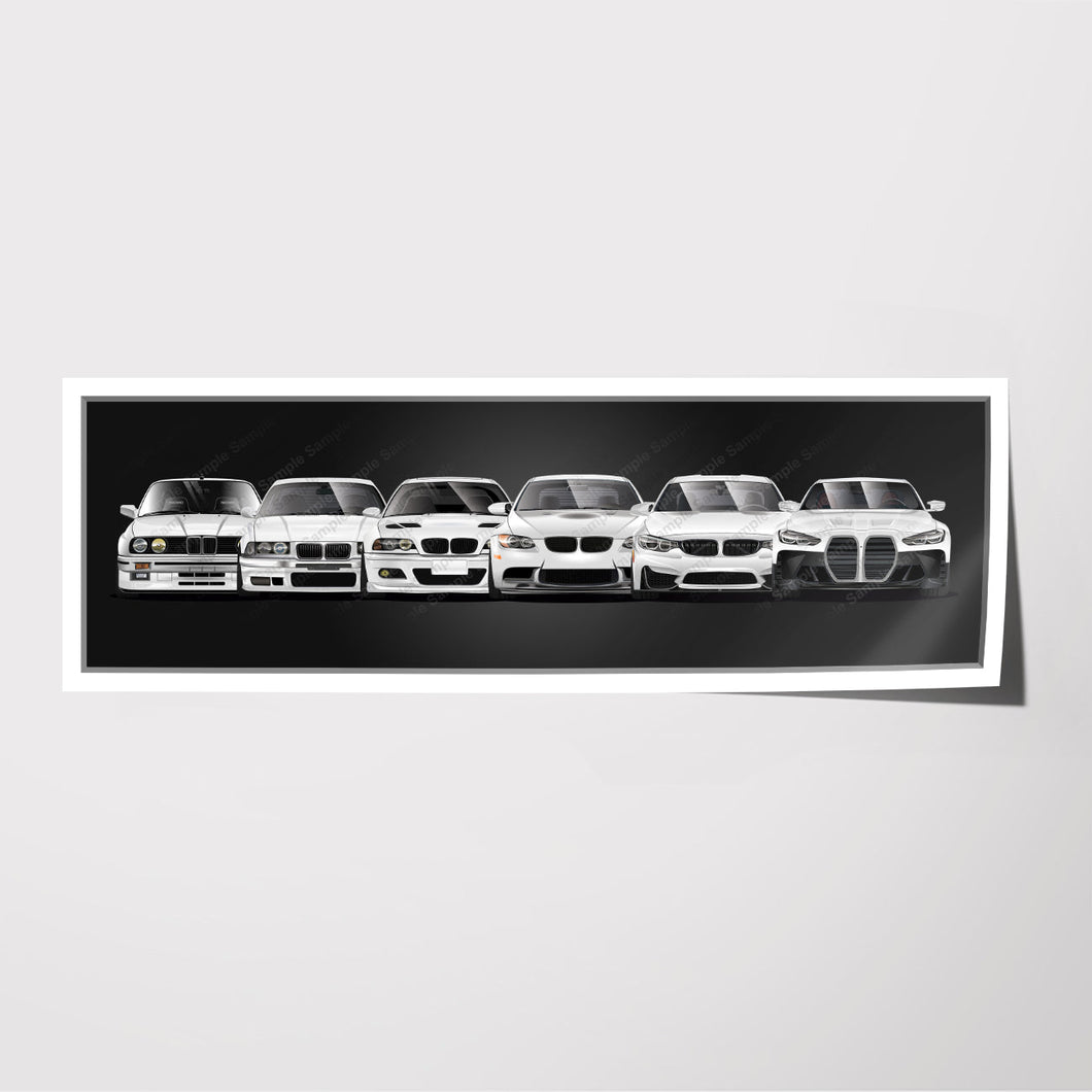 BMW 3 Series M3 Generations Bimmer E30 E36 E46 E90 E92 E93 F80 F82 F83 G80 G82 #818